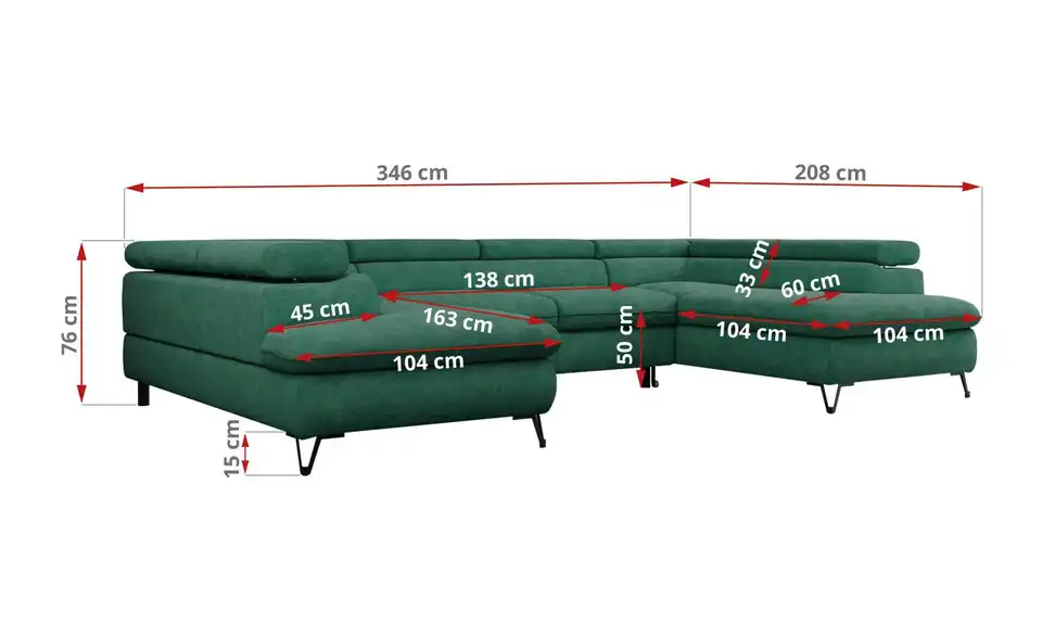 Wohnlandschaft Peter, Bemaßung