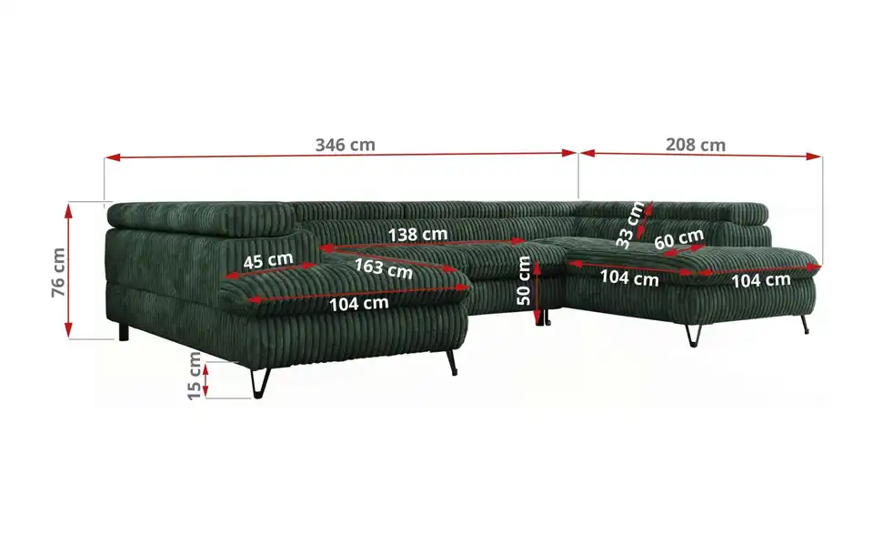 Wohnlandschaft Peter, Bemaßung