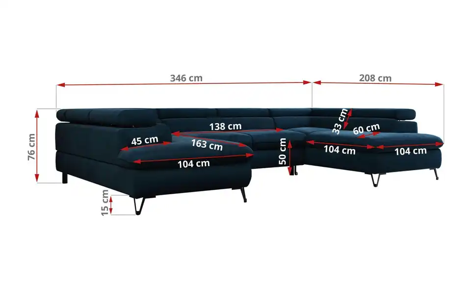 Wohnlandschaft Peter, Bemaßung
