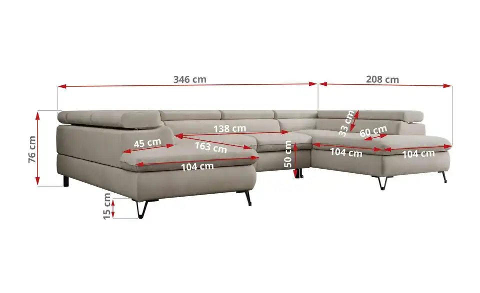 Wohnlandschaft Peter, Bemaßung