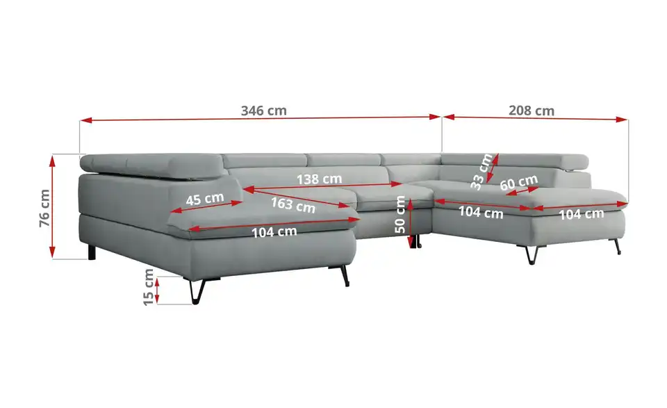 Wohnlandschaft Peter, Bemaßung