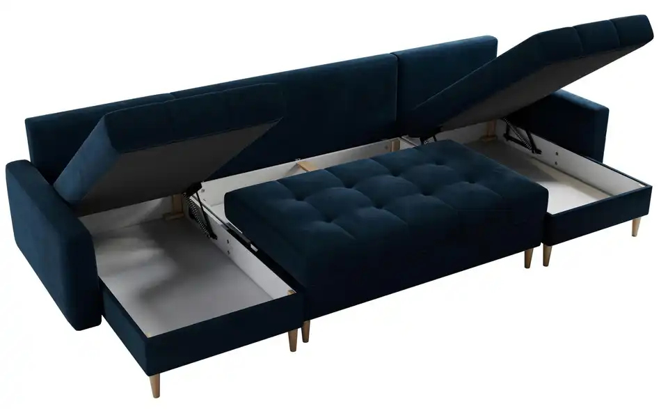 Wohnlandschaft Astra mit Schlaffunktion, geöffnet