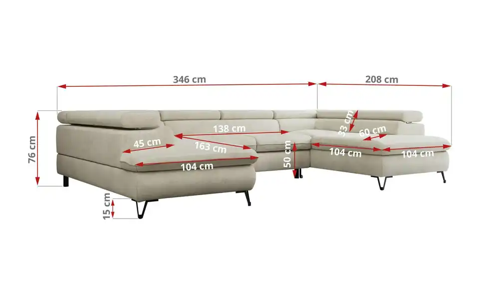 Wohnlandschaft Peter, Bemaßung