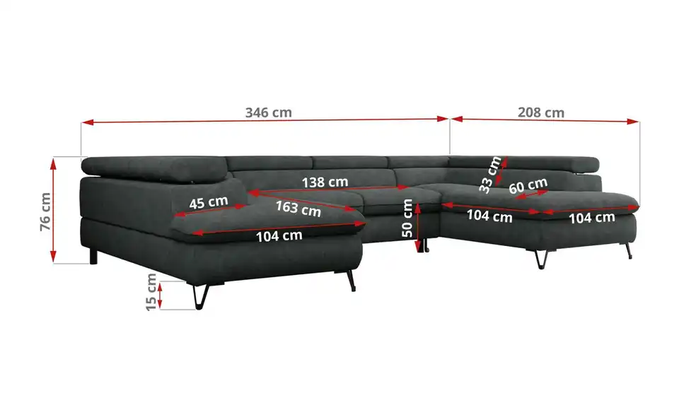 Wohnlandschaft Peter, Bemaßung