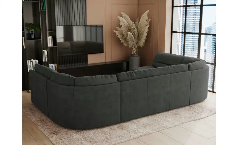 Wohnlandschaft Hellgrau, Rückansicht