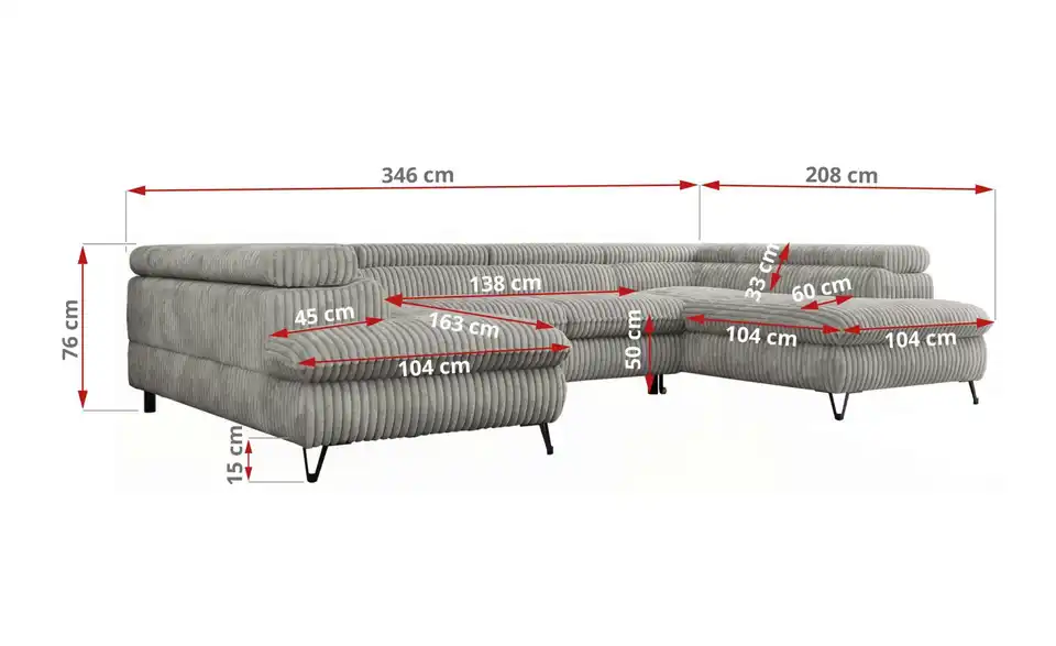 Wohnlandschaft Peter, Bemaßung