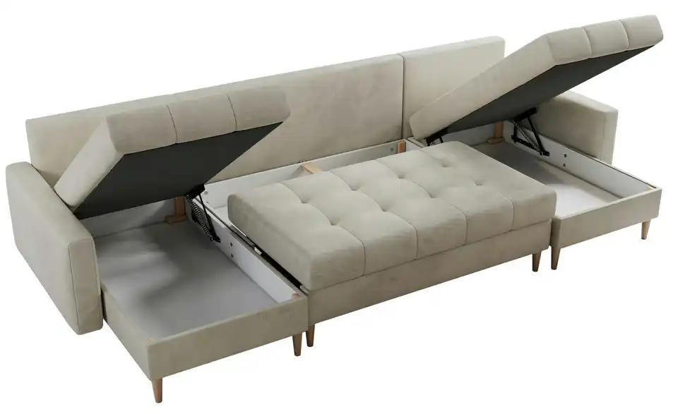 Wohnlandschaft Astra mit Schlaffunktion, geöffnet