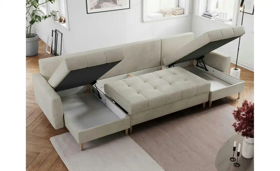 Wohnlandschaft Astra mit Schlaffunktion, Funktionsansicht