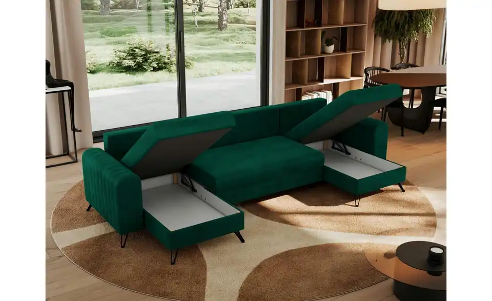 Wohnlandschaft Dunkelgrün, in Wohnsituation