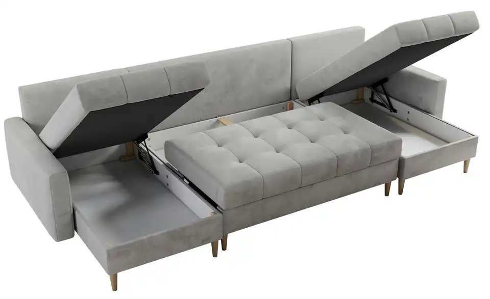 Wohnlandschaft Astra mit Schlaffunktion, geöffnet