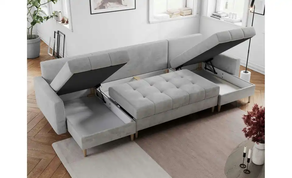 Wohnlandschaft Astra mit Schlaffunktion, Funktionsansicht