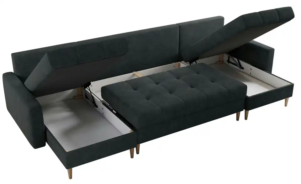 Wohnlandschaft Astra mit Schlaffunktion, geöffnet