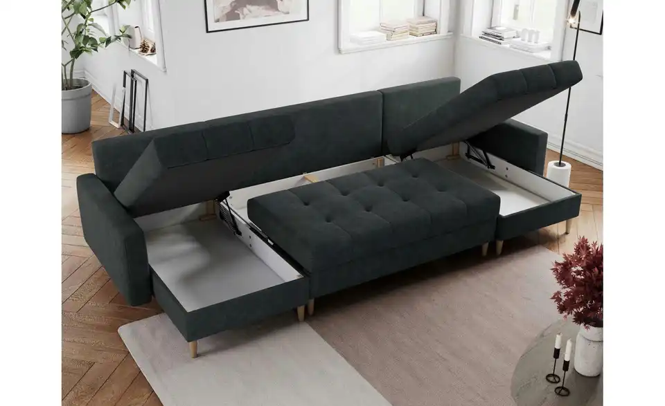 Wohnlandschaft Astra mit Schlaffunktion, Funktionsansicht