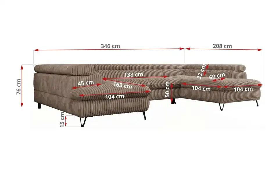 Wohnlandschaft Peter, Bemaßung