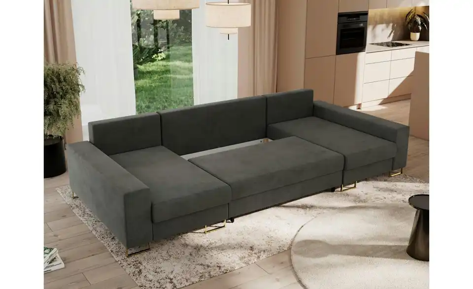 Wohnlandschaft Dorain mit Schlaffunktion, Funktionsansicht