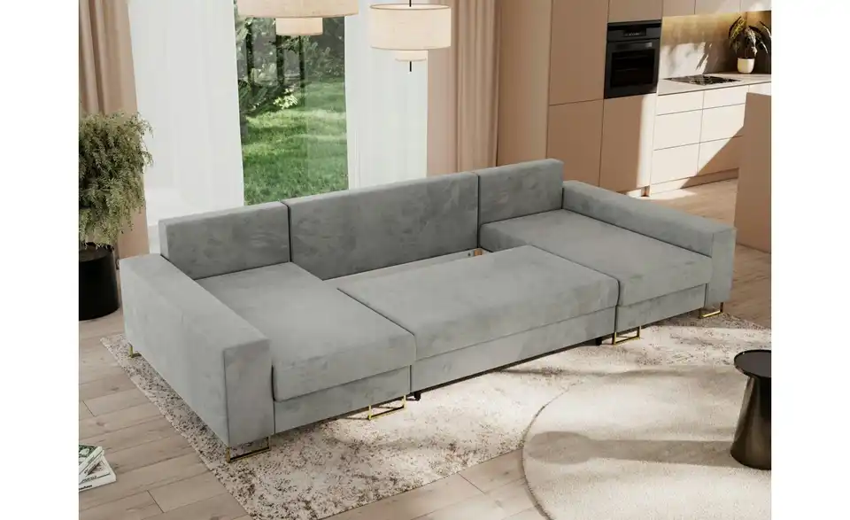 Wohnlandschaft Dorain mit Schlaffunktion, Funktionsansicht