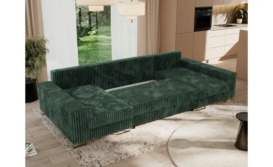 Wohnlandschaft Dorain mit Schlaffunktion, Funktionsansicht