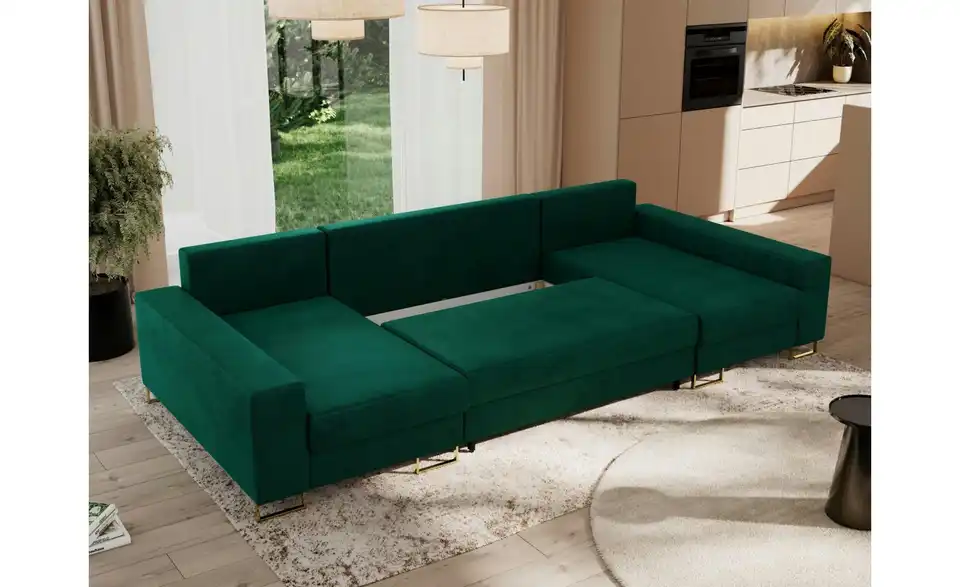 Wohnlandschaft Dunkelgrün, Funktionsansicht