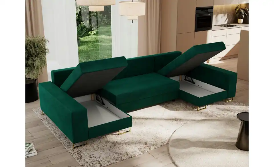 Wohnlandschaft Dunkelgrün, in Wohnsituation