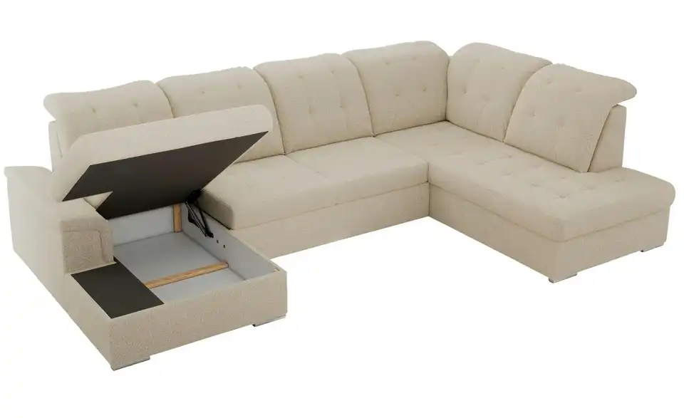 Wohnlandschaft Madrito mit Schlaffunktion, geöffnet