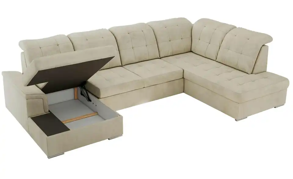 Wohnlandschaft Madrito mit Schlaffunktion, geöffnet