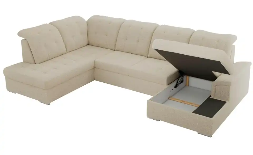 Wohnlandschaft Madrito mit Schlaffunktion, geöffnet