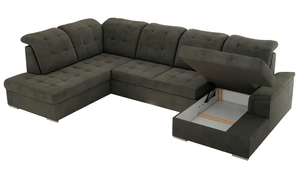 Wohnlandschaft Madrito mit Schlaffunktion, geöffnet