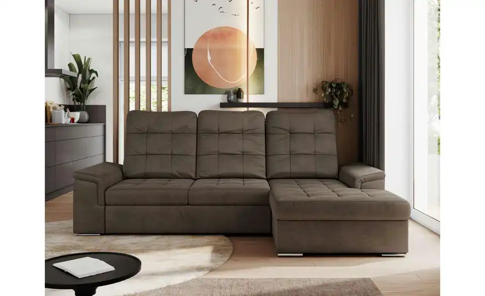 Ecksofa Madrito mit Schlaffunktion, in Wohnsituation