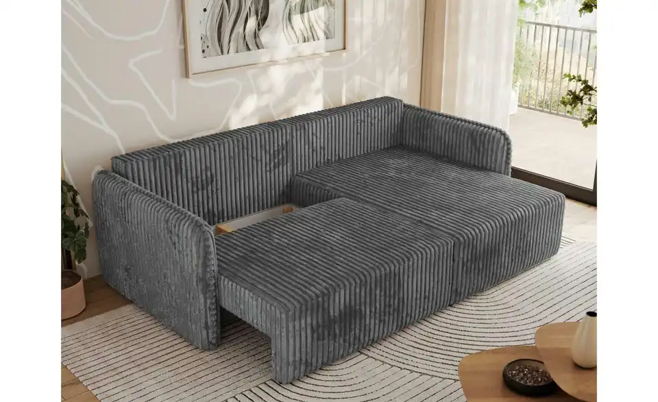 Ecksofa Dunkelgrau, Funktionsansicht