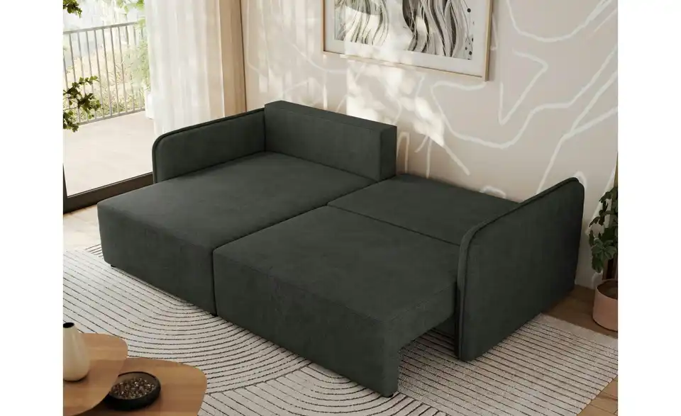 Ecksofa Dunkelgrau, in Wohnsituation