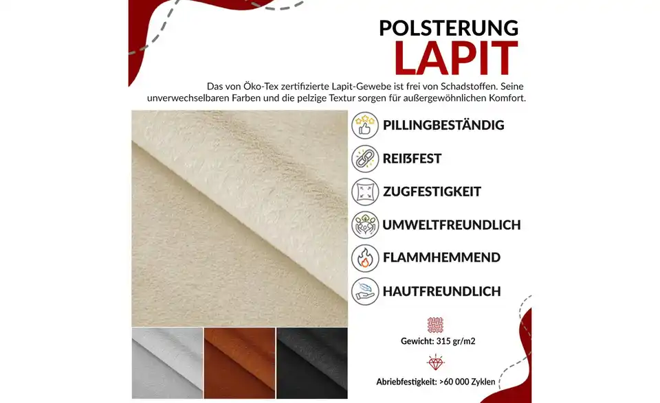 Ecksofa Beige, Bild mit Text
