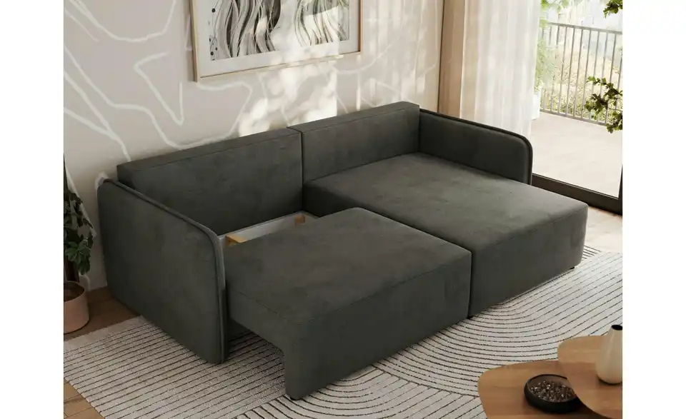 Ecksofa Dunkelgrau, Funktionsansicht