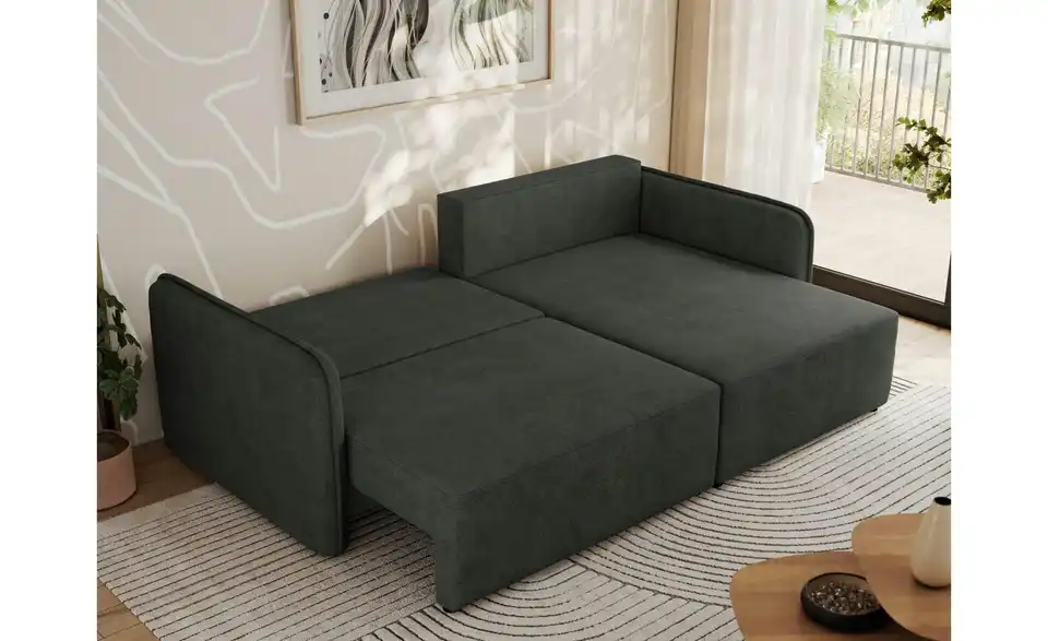 Ecksofa Dunkelgrau, in Wohnsituation