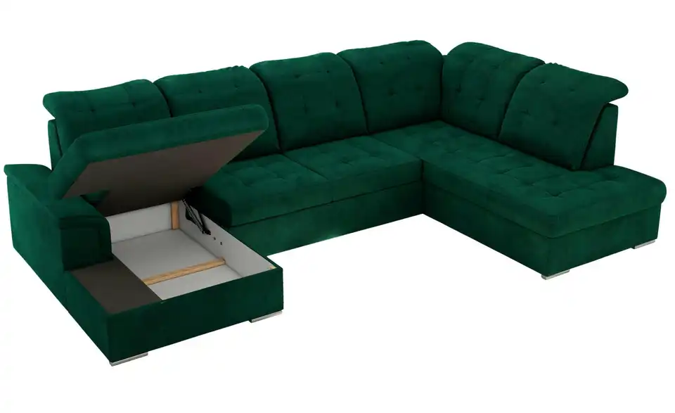 Wohnlandschaft Madrito mit Schlaffunktion, geöffnet