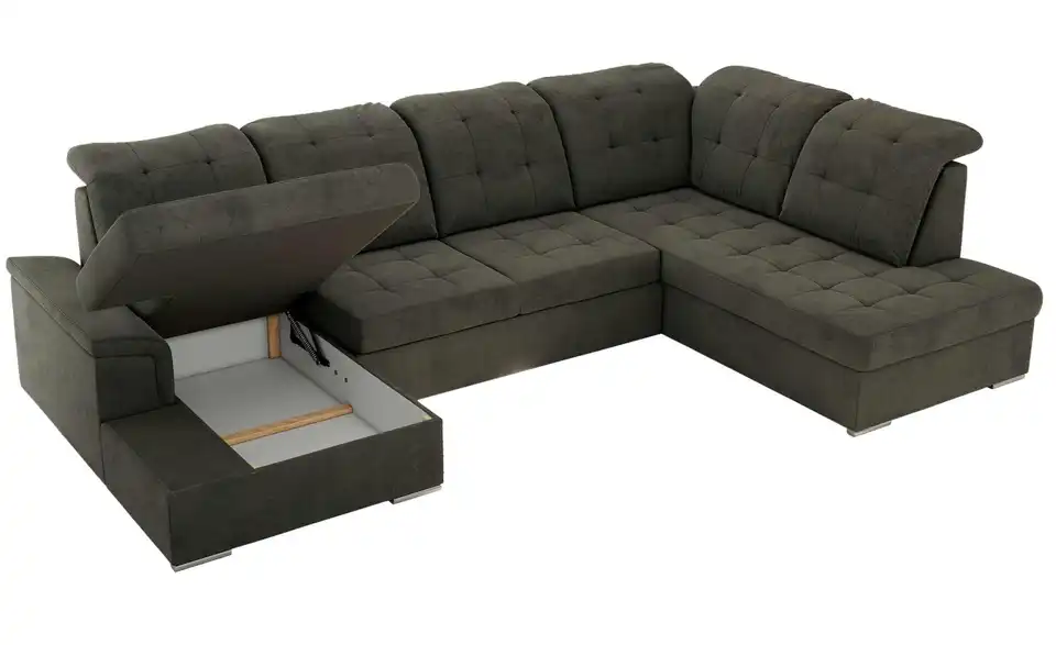 Wohnlandschaft Madrito mit Schlaffunktion, geöffnet