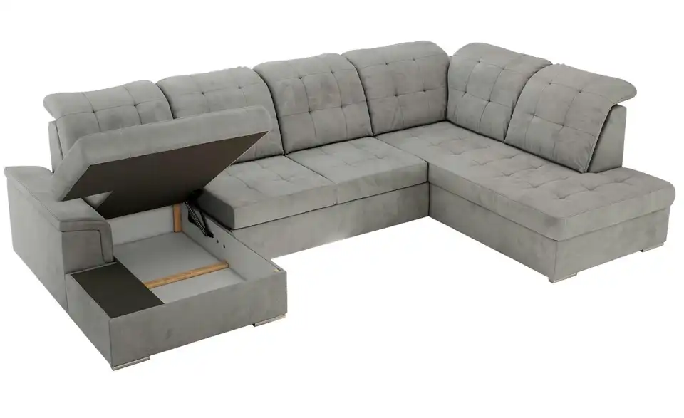 Wohnlandschaft Madrito mit Schlaffunktion, geöffnet