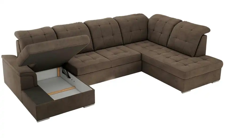 Wohnlandschaft Madrito mit Schlaffunktion, geöffnet