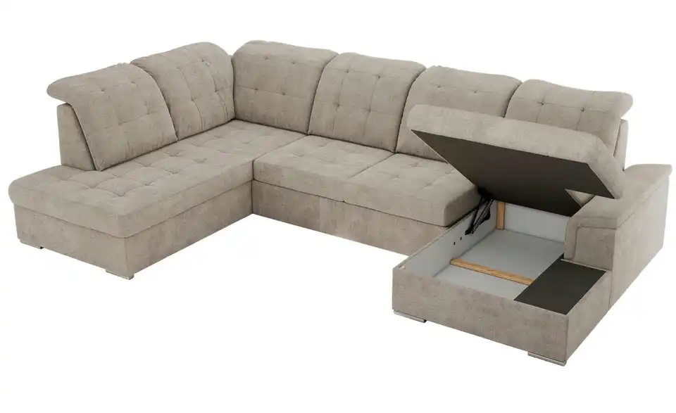 Wohnlandschaft Madrito mit Schlaffunktion, geöffnet