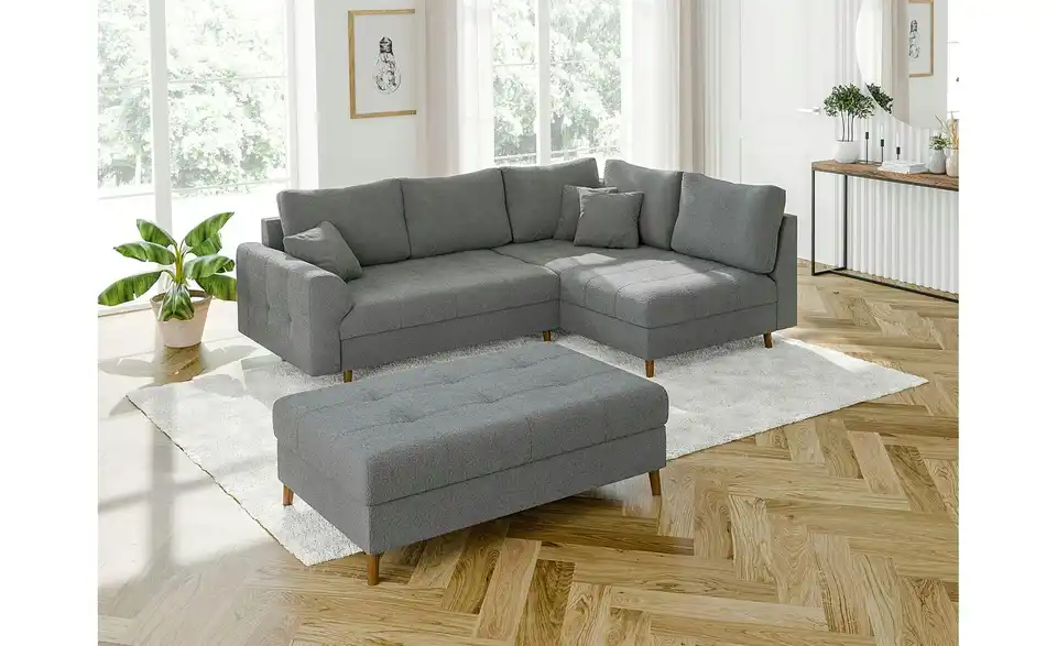 Ecksofa mit Hocker Lars, in Wohnsituation