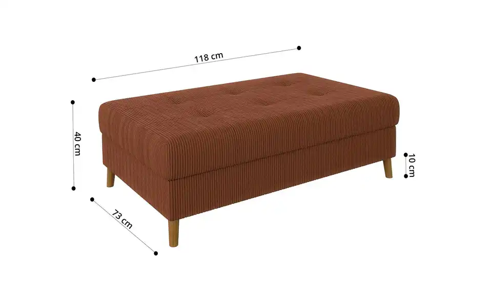 Ecksofa mit Hocker Maya, Bild mit Text