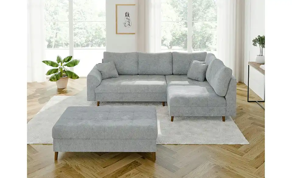 Ecksofa mit Hocker Trygve, in Wohnsituation