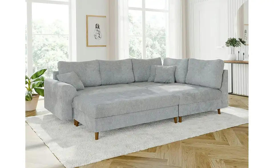 Ecksofa mit Hocker Trygve, in Wohnsituation