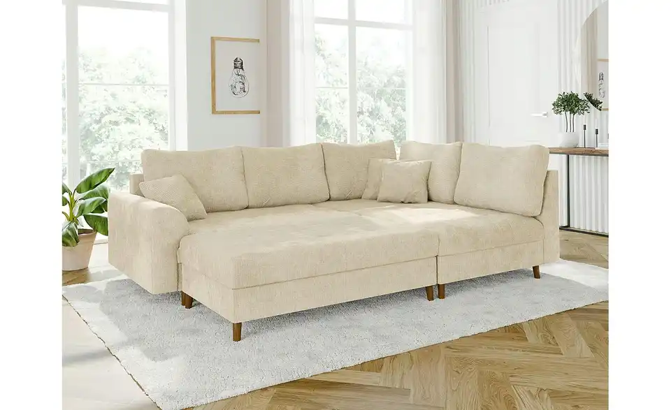 Ecksofa mit Hocker Trygve, in Wohnsituation
