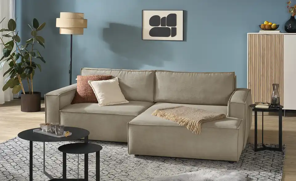 Ecksofa Capri mit Schlaffunktion, in Wohnsituation