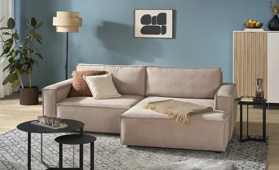 Ecksofa Capri mit Schlaffunktion, in Wohnsituation