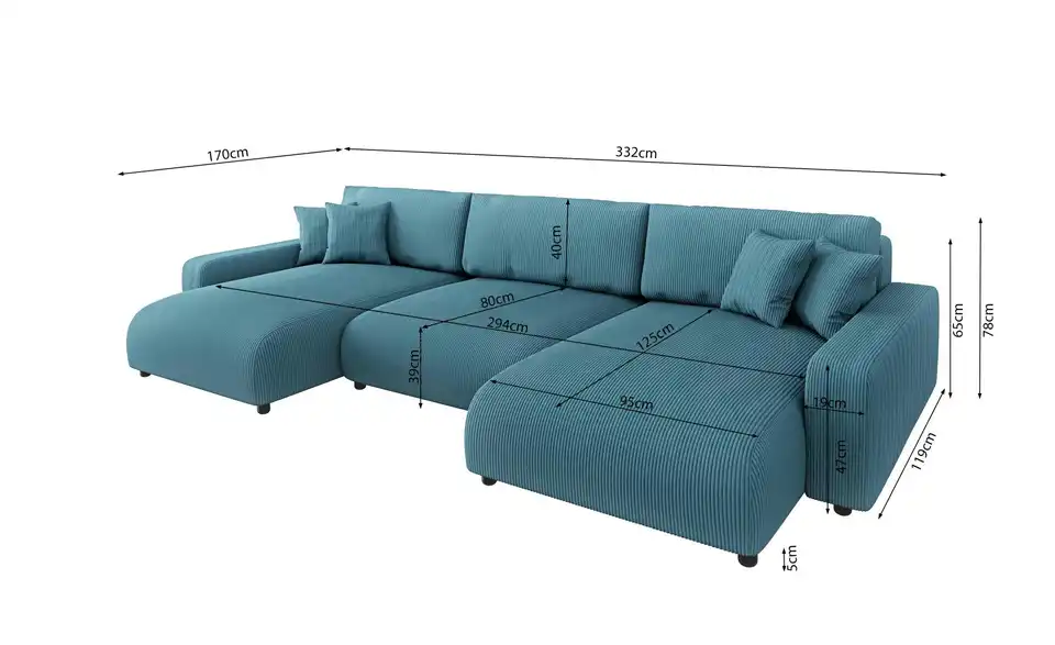 S-STYLE Wohnlandschaft Emma, Bemaßung