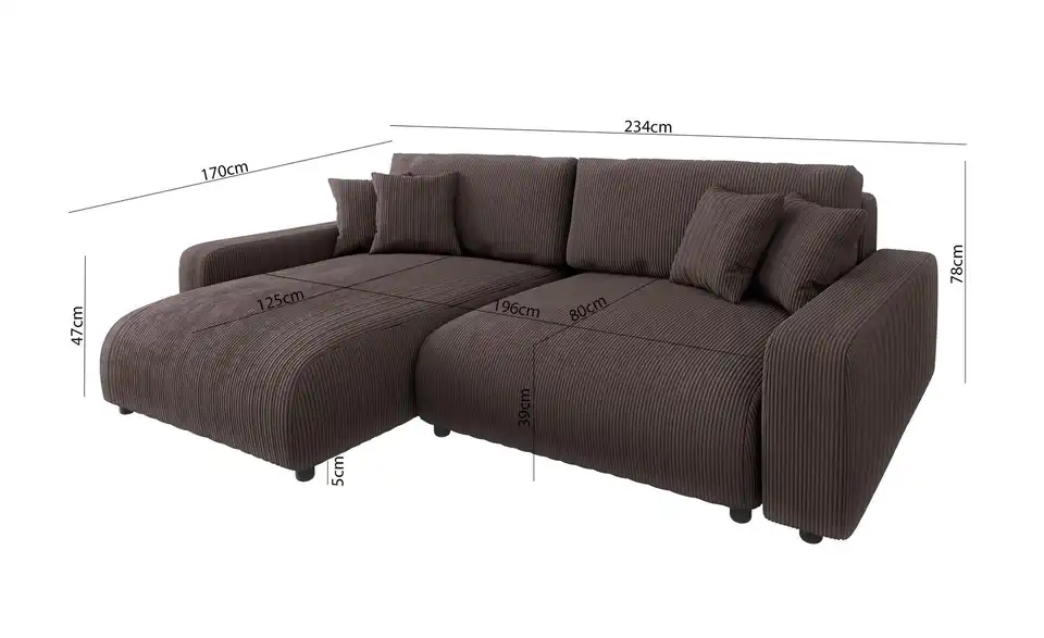 S-STYLE Ecksofa Emma, Bemaßung