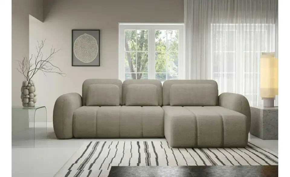 Ecksofa Contii mit Schlaffunktion, in Wohnsituation