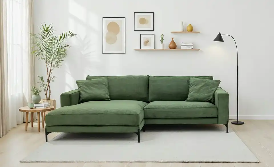 Loop your Style Ecksofa Deep Free aus Cordstoff, in Wohnsituation