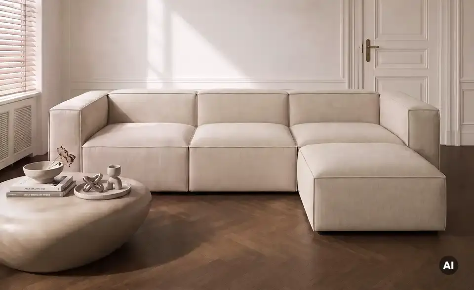 Big Sofa Sienna inklusive Hocker, in Wohnsituation